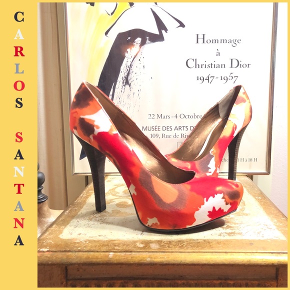 Carlos Santana Shoes - SZ 8.5-CARLOS SANTANA MULTI-COLOR FABRIC 5” PUMPS